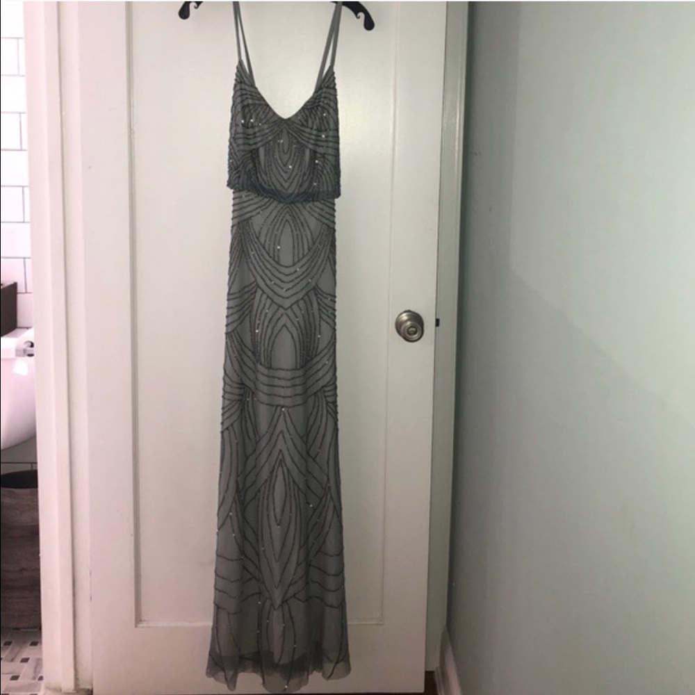Adriana Papell Beaded Blouson Gown